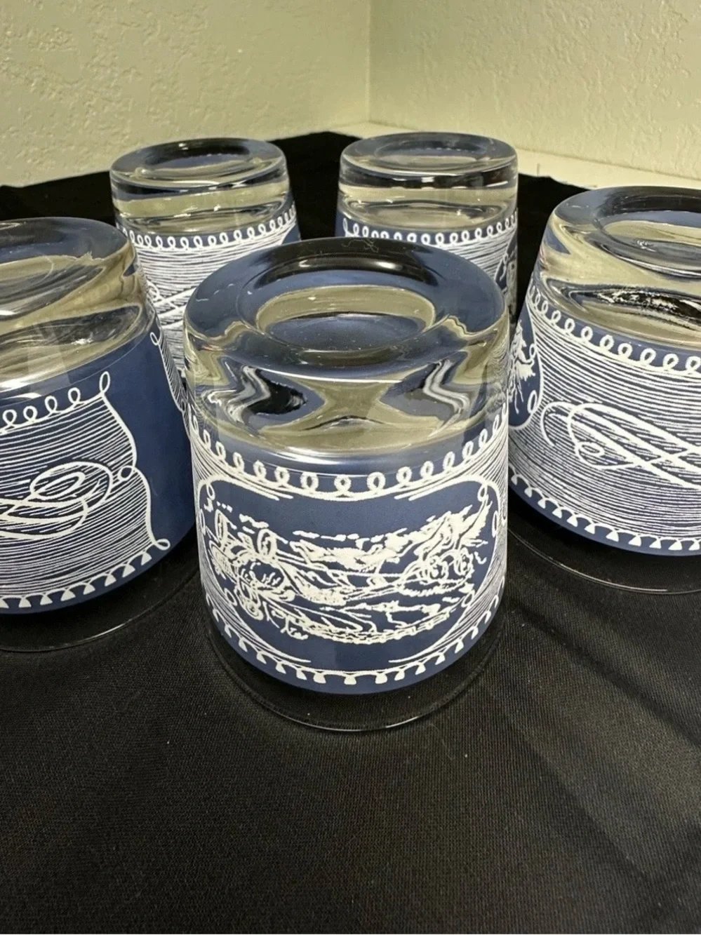 Currier and Ives Vintage High Ball Glasses